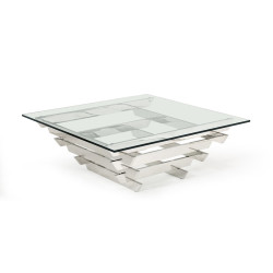 Modrest Upton Modern Square Glass Coffee Table