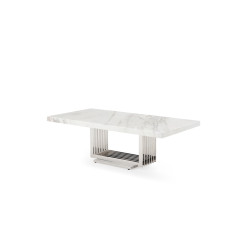 Modrest Kingsley Modern Marble & Stainless Steel Coffee Table