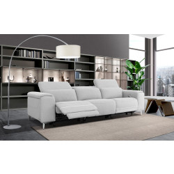 Divani Casa Cyprus - Contemporary Grey Fabric Sofa w/ Electric Recliners
