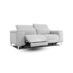 Divani Casa Cyprus - Contemporary Grey Fabric Loveseat w/ Electric Recliners