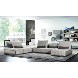 David Ferrari Daiquiri - Italian Modern Light Grey + Dark Grey Fabric Modular Sectional Sofa