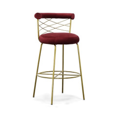 Modrest Dakin Modern Glam Red & Gold Barstool