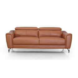 Divani Casa Danis - Modern Cognac Leather Brown Sofa