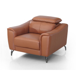 Divani Casa Danis - Modern Cognac Leather Brown Chair