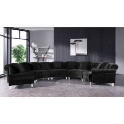 Divani Casa Darla - Modern Black Velvet Circular Sectional Sofa