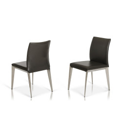 Daytona - Modern Dark Grey Eco-Leather Dining Chair (Set of 2)