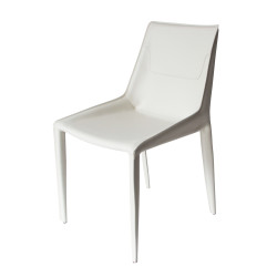 Modrest Halo - Modern Ivory Saddle Leather Dining Chair Set of 2