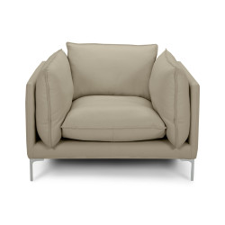 Divani Casa Harvest - Modern Taupe Full Leather Chair