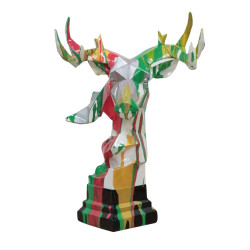 Modrest Deer Head Multicolor Geometric Sculpture