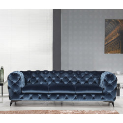 Divani Casa Delilah Modern Blue Fabric Sofa