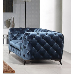 Divani Casa Delilah Modern Blue Fabric Loveseat