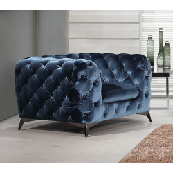 Divani Casa Delilah Modern Blue Fabric Chair