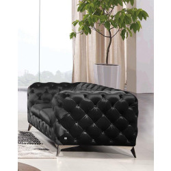 Divani Casa Delilah - Modern Black Fabric Loveseat