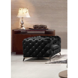 Divani Casa Delilah - Modern Black Fabric Armchair