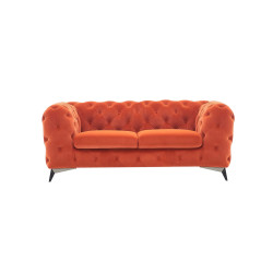 Divani Casa Delilah - Modern Orange Fabric Loveseat