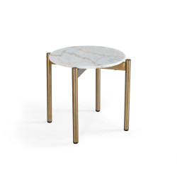 Modrest Denzel - White Marble + Gold End Table