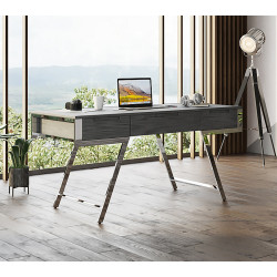 Modrest Dessart - Modern Elm Grey Office Desk