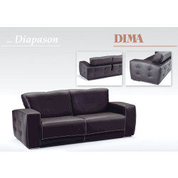 Diapson Modern Black Leather Sofa