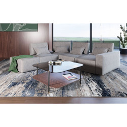 Divani Casa Chapel - Modern Light Grey Fabric Sectional Sofa + Ottoman