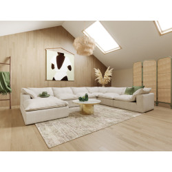 Divani Casa Garman - Modern Light Grey U Shaped Sectional Sofa