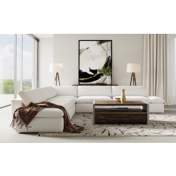 Divani Casa Kelly - Modern White Fabric Sectional Sofa