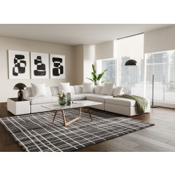 Divani Casa Dixon - Modern White L- Shaped Modular Sectional Sofa