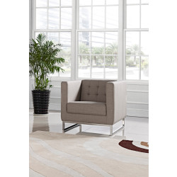 Divani Casa Dominic Modern Grey Fabric Lounge Chair