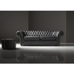 Estro Salotti Dorchester Modern Black Leather Sofa Set 