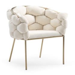 Modrest Debra Modern Off-White Fabric Dining Chair