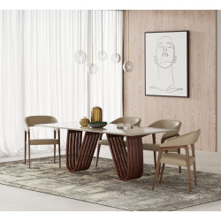 Modrest Granston - MId-Century Marble and Walnut Dining Table