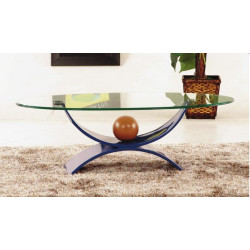 DCT 07 - Modern Glass Coffee Table in Blue Color