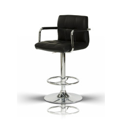Modrest Lana Black Eco-Leather Contemporary Barstool
