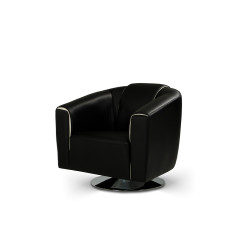 Divani Casa Lowell - Modern Black Leatherette Armchair