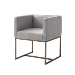 Modrest Marty - Modern Grey & Copper Antique Brass Dining Chair