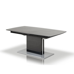 A&X Centro Modern Black Crocodile Dining Table 