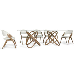 Modrest Mason & Lucas Modern Walnut Dining Set