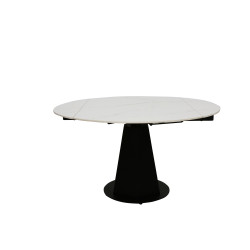 Modrest Barela - Modern Black and White Ceramic Extendable 35.5"/53" Dining Table