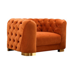 Divani Casa Duarte - Modern Orange Velvet Chair