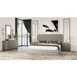 Modrest Dynasty - Eastern King Modern Shagreen Bedroom Set - 3 Drawer