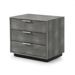 Modrest Dynasty - Modern Shagreen Three Drawer Nightstand