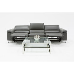 Divani Casa Maine Modern Grey Eco-Leather Sofa w/ Electric Recliners