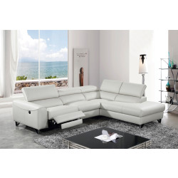 Divani Casa Versa Modern Light Grey Eco-Leather Sectional w/ Recliner