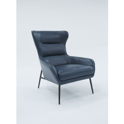Divani Casa Susan Modern Blue Leatherette Lounge Chair