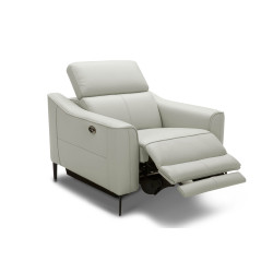 Divani Casa Eden - Modern Grey Leather Armchair