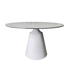 Modrest Edith - Modern Round White Ceramic Dining Table