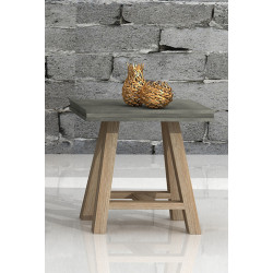 Modrest Civic Modern Concrete & Acacia End Table