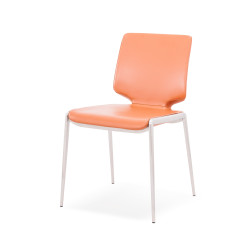 Modrest Eileen - Modern Cognac Eco-Leather Dining Chair (Set of 2)