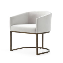 Modrest Elisa - Modern Off White & Brass Dining Chair