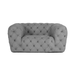 Coronelli Collezioni Ellington - Italian Grey Nubuck Leather Accent Chair