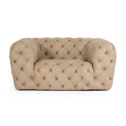 Coronelli Collezioni Ellington - Italian Beige Nubuck Leather Accent Chair